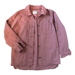 🤎Old Navy Chore Barn Oversized Soft Pink Denim Jacket-S